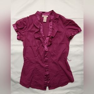 Vintage candies woman's short sleeve button down shirt size XL